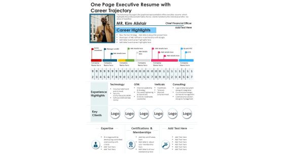 One Page Executive Resume With Career Trajectory PDF Document PPT Template One Page Executive Resume With Career Trajectory PDF Document PPT Template