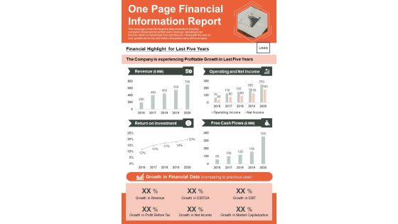 One Page Financial Information Report PDF Document PPT Template One Page Financial Information Report PDF Document PPT Template