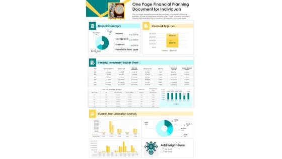One Page Financial Planning Document For Individuals PDF Document PPT Template One Page Financial Planning Document For Individuals PDF Document PPT Template