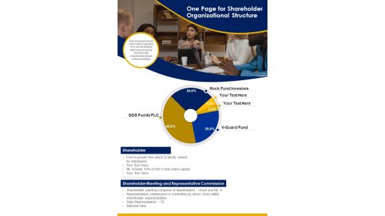 One Page For Shareholder Organizational Structure PDF Document PPT Template One Page For Shareholder Organizational Structure PDF Document PPT Template