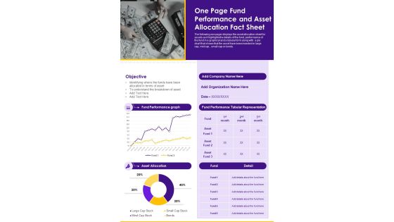 One Page Fund Performance And Asset Allocation Fact Sheet PDF Document PPT Template One Page Fund Performance And Asset Allocation Fact Sheet PDF Document PPT Template