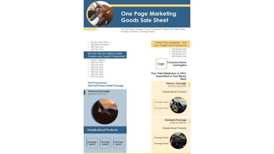 One Page Marketing Goods Sale Sheet PDF Document PPT Template One Page Marketing Goods Sale Sheet PDF Document PPT Template