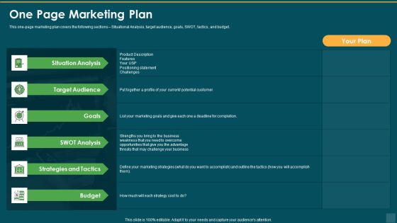 One Page Marketing Plan Tactics Ppt Professional Model PDF One Page Marketing Plan Tactics Ppt Professional Model PDF
