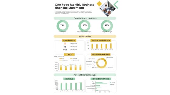 One Page Monthly Business Financial Statements PDF Document PPT Template One Page Monthly Business Financial Statements PDF Document PPT Template