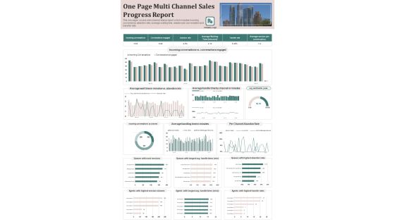 One Page Multi Channel Sales Progress Report PDF Document PPT Template One Page Multi Channel Sales Progress Report PDF Document PPT Template