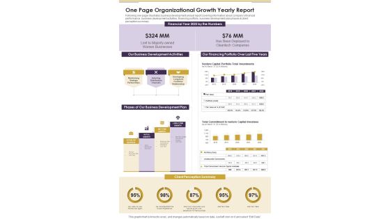 One Page Organizational Growth Yearly Report One Pager Documents One Page Organizational Growth Yearly Report One Pager Documents