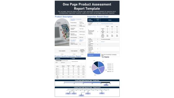 One Page Product Assessment Report Template PDF Document PPT Template One Page Product Assessment Report Template PDF Document PPT Template