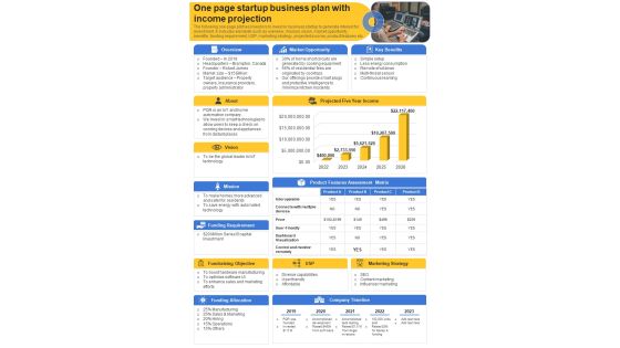One Page Revenue Forecast PDF Document PPT Template One Page Revenue Forecast PDF Document PPT Template