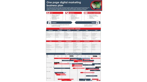 One Page Social Media Marketing Business Plan PDF Document PPT Template One Page Social Media Marketing Business Plan PDF Document PPT Template