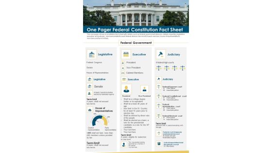 One Pager Federal Constitution Fact Sheet PDF Document PPT Template One Pager Federal Constitution Fact Sheet PDF Document PPT Template