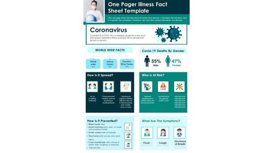 One Pager Illness Fact Sheet Template PDF Document PPT Template One Pager Illness Fact Sheet Template PDF Document PPT Template