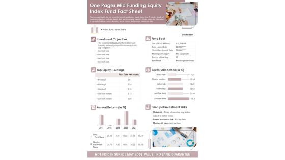 One Pager Mid Funding Equity Index Fund Fact Sheet PDF Document PPT Template One Pager Mid Funding Equity Index Fund Fact Sheet PDF Document PPT Template