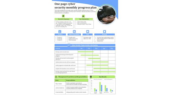One Pager Monthly Status Plan PDF Document PPT Template One Pager Monthly Status Plan PDF Document PPT Template