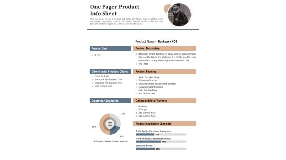 One Pager Product Info Sheet PDF Document PPT Template One Pager Product Info Sheet PDF Document PPT Template