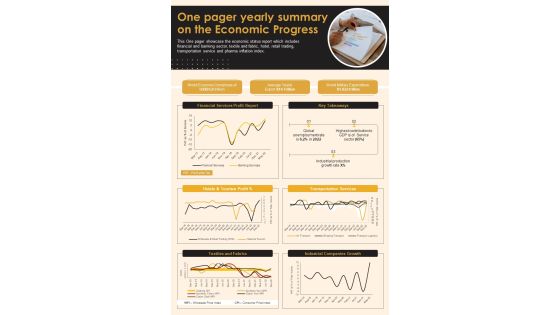 One Pager Yearly Summary On The Economic Progress PDF Document PPT Template One Pager Yearly Summary On The Economic Progress PDF Document PPT Template