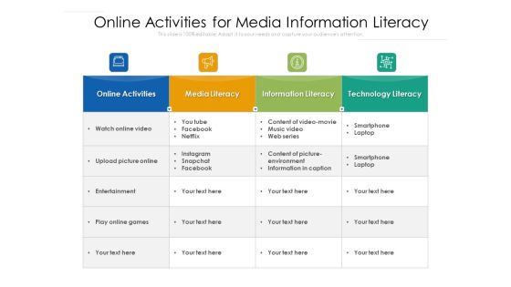 Online Activities For Media Information Literacy Ppt PowerPoint Presentation Professional Graphics PDF Online Activities For Media Information Literacy Ppt PowerPoint Presentation Professional Graphics PDF