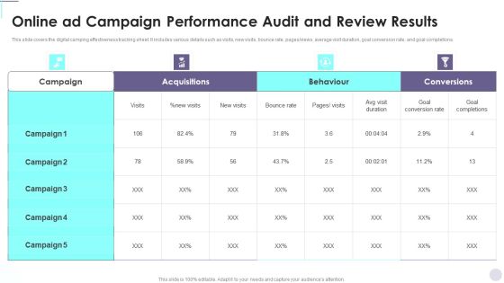 Online Ad Campaign Performance Audit And Review Results Consumer Contact Point Guide Sample PDF