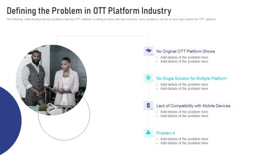 Online Broadcasting Services Sector Capital Raising Pitch Deck Defining The Problem In OTT Introduction PDF