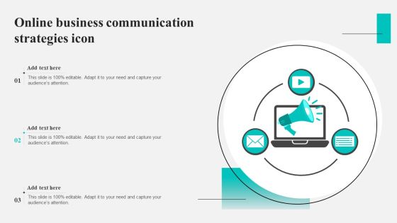 Online Business Communication Strategies Icon Background PDF Online Business Communication Strategies Icon Background PDF