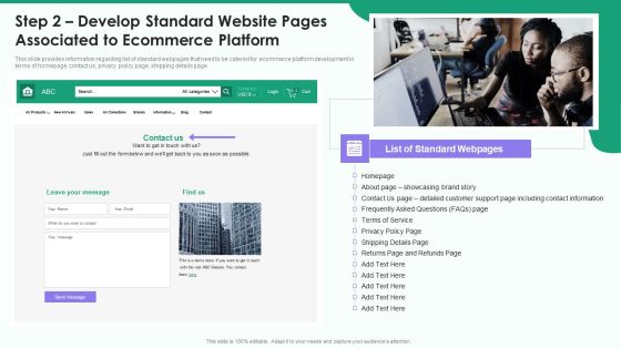 Online Business Strategy Playbook Step 2 Develop Standard Website Pages Associated To Ecommerce Platform Themes PDF Online Business Strategy Playbook Step 2 Develop Standard Website Pages Associated To Ecommerce Platform Themes PDF