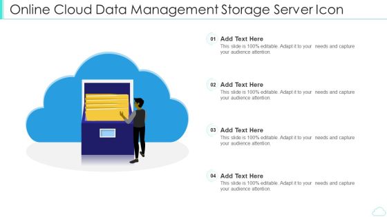 Online Cloud Data Management Storage Server Icon Brochure PDF