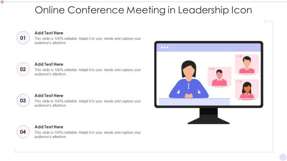Online Conference Meeting In Leadership Icon Structure PDF Online Conference Meeting In Leadership Icon Structure PDF