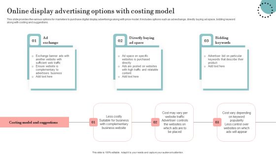 Online Display Advertising Options With Costing Model Template PDF
