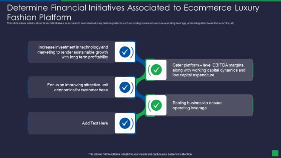 Online Fashion Extravagance Platform Venture Capitalist Financing Elevator Determine Financial Initiatives Pictures PDF