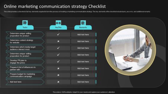 Online Marketing Communication Strategy Checklist Ppt Inspiration Gridlines PDF Online Marketing Communication Strategy Checklist Ppt Inspiration Gridlines PDF