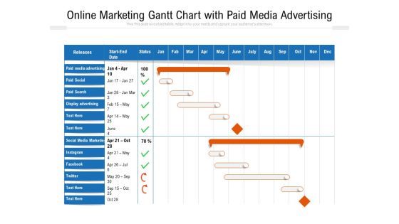 Online Marketing Gantt Chart With Paid Media Advertising Ppt PowerPoint Presentation File Portfolio PDF Online Marketing Gantt Chart With Paid Media Advertising Ppt PowerPoint Presentation File Portfolio PDF