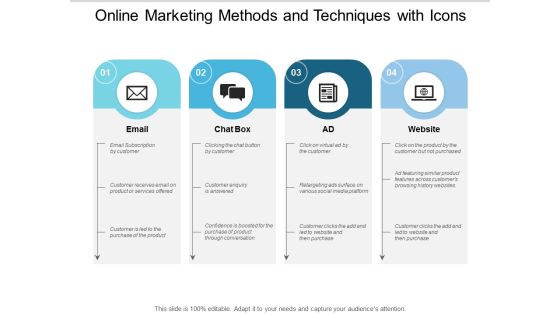 Online Marketing Methods And Techniques With Icons Ppt PowerPoint Presentation Picture Online Marketing Methods And Techniques With Icons Ppt PowerPoint Presentation Picture