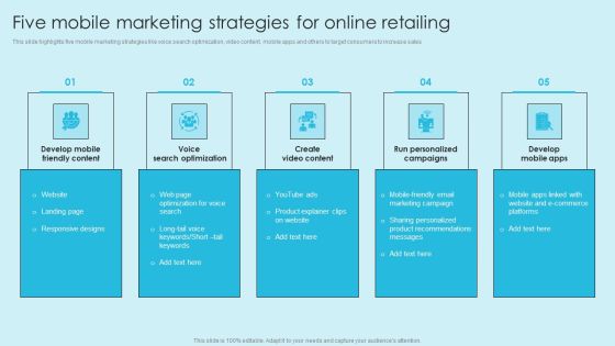 Online Marketing Techniques For Acquiring Clients Five Mobile Marketing Strategies Template PDF Online Marketing Techniques For Acquiring Clients Five Mobile Marketing Strategies Template PDF