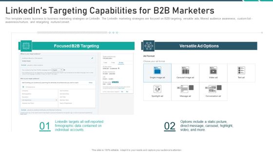Online Promotion Playbook Linkedins Targeting Capabilities For B2B Marketers Structure PDF