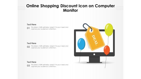 Online Shopping Discount Icon On Computer Monitor Ppt PowerPoint Presentation Professional Graphic Tips PDF Online Shopping Discount Icon On Computer Monitor Ppt PowerPoint Presentation Professional Graphic Tips PDF