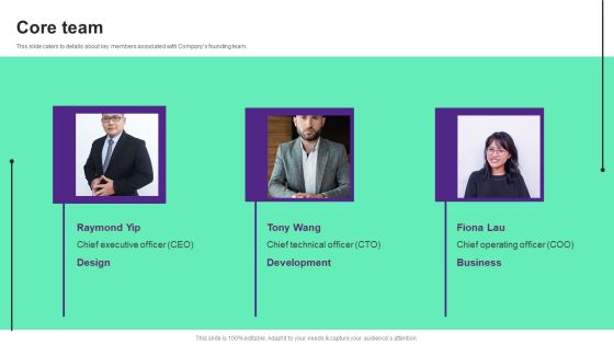 Online Store Investment Pitch Deck Core Team Download PDF Online Store Investment Pitch Deck Core Team Download PDF