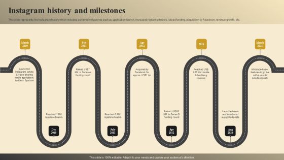 Online Video Model Company Profile Instagram History And Milestones Ideas PDF