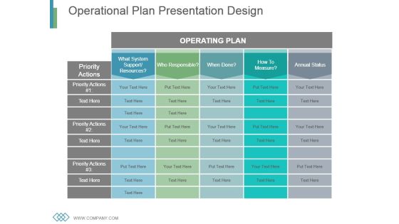 Operational Plan Presentation Design