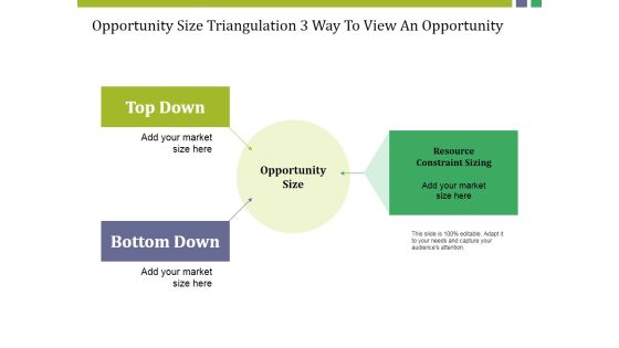 Opportunity Size Triangulation 3 Way To View An Opportunity Ppt PowerPoint Presentation Portfolio File Formats Opportunity Size Triangulation 3 Way To View An Opportunity Ppt PowerPoint Presentation Portfolio File Formats