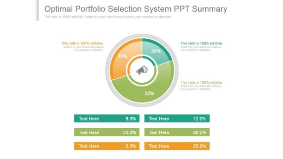 Optimal Portfolio Selection System Ppt Summary Optimal Portfolio Selection System Ppt Summary