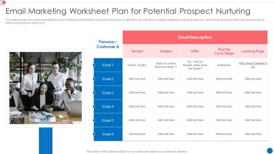 Optimize Enterprise Core Email Marketing Worksheet Plan For Potential Prospect Graphics PDF Optimize Enterprise Core Email Marketing Worksheet Plan For Potential Prospect Graphics PDF