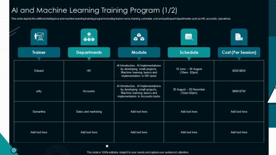 Optimize Service Delivery With Enhanced AI And Machine Learning Training Program Slides PDF Optimize Service Delivery With Enhanced AI And Machine Learning Training Program Slides PDF