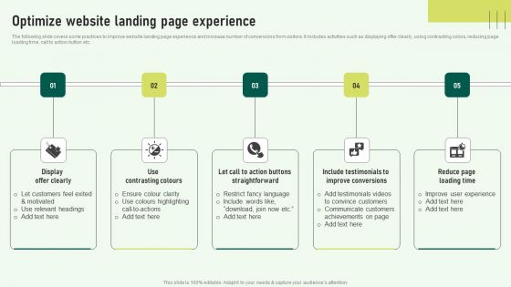 Optimize Website Landing Page Experience Slides PDF Optimize Website Landing Page Experience Slides PDF