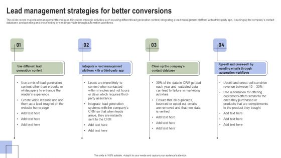 Optimizing Consumer Lead Nurturing Procedure Lead Management Strategies For Better Conversions Summary PDF Optimizing Consumer Lead Nurturing Procedure Lead Management Strategies For Better Conversions Summary PDF