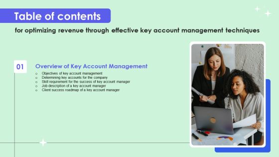 Optimizing Revenue Through Effective Key Account Management Techniques Table Of Contents Information PDF Optimizing Revenue Through Effective Key Account Management Techniques Table Of Contents Information PDF