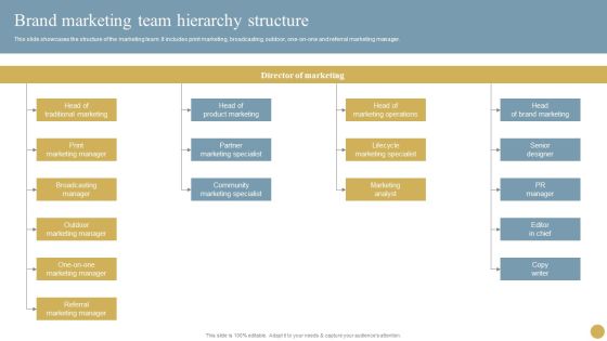 Optimizing Traditional Media To Boost Sales Brand Marketing Team Hierarchy Structure Pictures PDF Optimizing Traditional Media To Boost Sales Brand Marketing Team Hierarchy Structure Pictures PDF