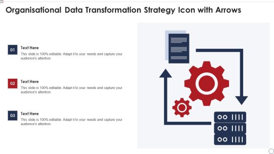 Organisational Data Transformation Strategy Icon With Arrows Sample PDF Organisational Data Transformation Strategy Icon With Arrows Sample PDF