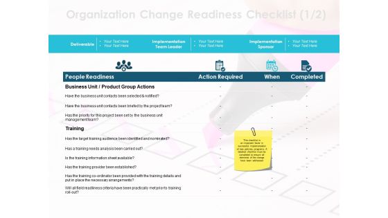 Organization Change Readiness Checklist Ppt PowerPoint Presentation Infographics Background Image