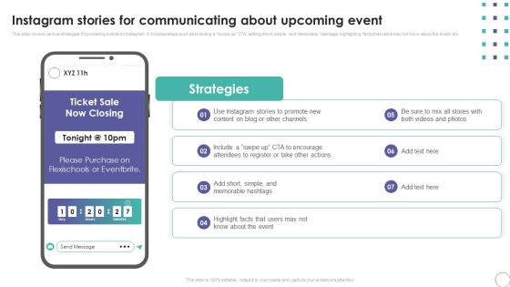 Organization Event Strategic Communication Plan Instagram Stories For Communicating About Upcoming Event Portrait PDF Organization Event Strategic Communication Plan Instagram Stories For Communicating About Upcoming Event Portrait PDF