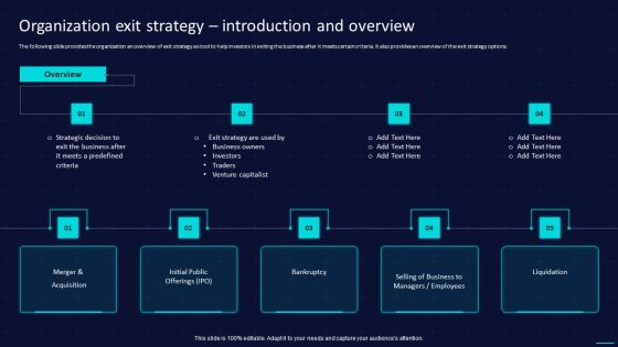 Organization Exit Strategy Introduction And Overview Information PDF