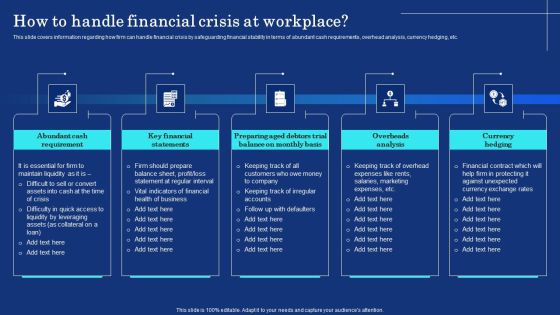 Organizational Assets Security Management Strategy How To Handle Financial Crisis At Workplace Formats PDF